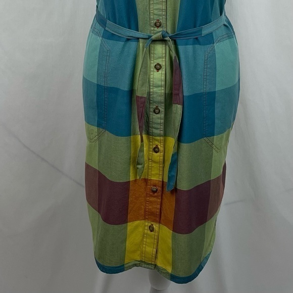 Toad & Co Plaid 100% Organic Cotton Shirt Dress - Picture 4 of 12